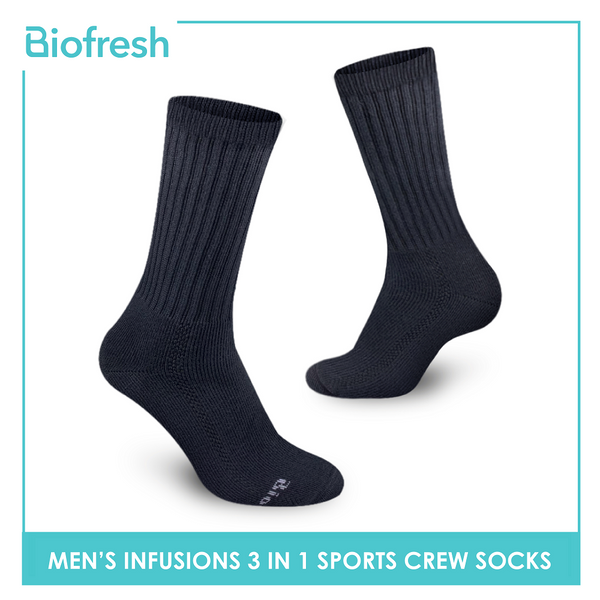 Biofresh Infusion RMSKG20 Men's Cotton Crew Sports Socks 3-in-1 Pack (4758557786217)