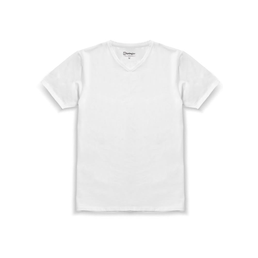 Burlington Men's OVERRUNS Cotton-Rich V-Neck Shirt 1 piece GMSVCO1 (6671076655209)