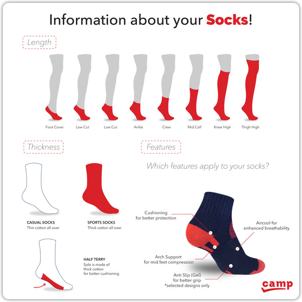 Camp CMS3 Men's Thick Cotton Crew Sports Socks 3 pairs in a pack (4567795892329)