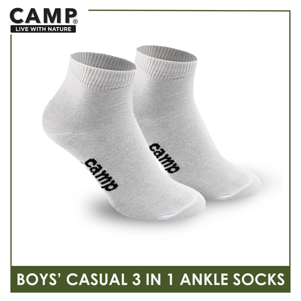 Camp Boys' Cotton Lite Casual Ankle Socks 3 pairs in a pack CBC2