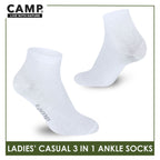 Camp Ladies’ Lite Thin Casual Ankle Socks 3 pairs in a pack CLC2