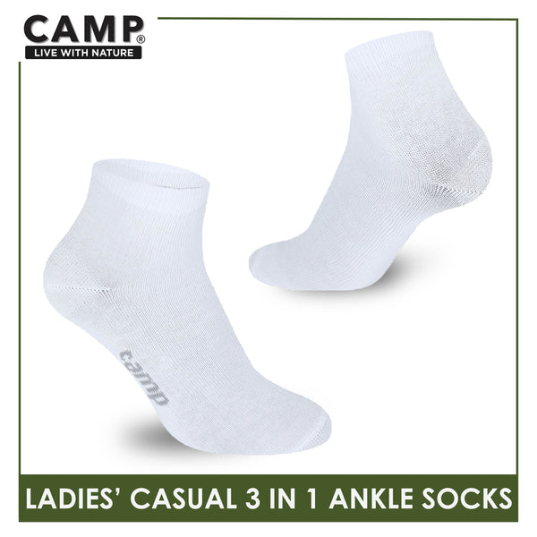 Camp Ladies' Cotton Lite Casual Ankle Socks 3 pairs in a pack CLC2