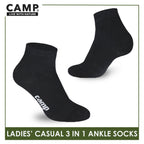 Camp Ladies’ Lite Thin Casual Ankle Socks 3 pairs in a pack CLC2