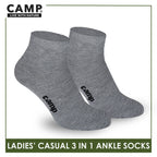 Camp Ladies’ Lite Thin Casual Ankle Socks 3 pairs in a pack CLC2
