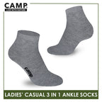 Camp Ladies’ Lite Thin Casual Ankle Socks 3 pairs in a pack CLC2
