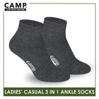 Camp Ladies’ Lite Thin Casual Ankle Socks 3 pairs in a pack CLC2