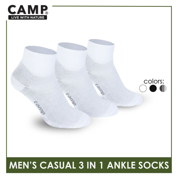 Camp Men's Cotton Lite Casual Ankle Socks 3 pairs in a pack CMC2