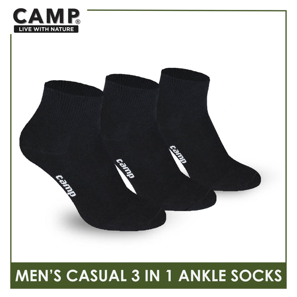 Camp Men's Cotton Lite Casual Ankle Socks 3 pairs in a pack CMC2