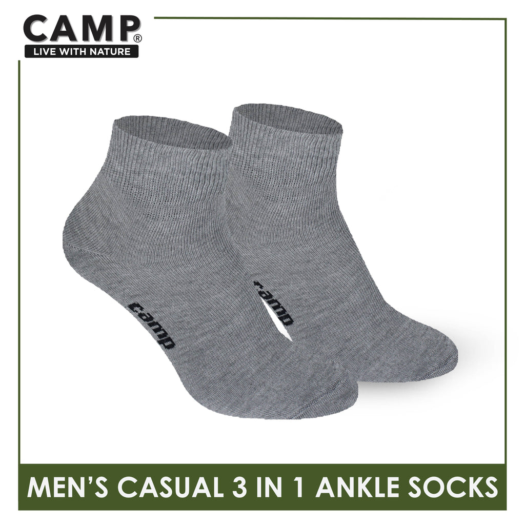 Camp Men's Cotton Lite Thin Casual Ankle Socks 3 pairs in a pack CMC2