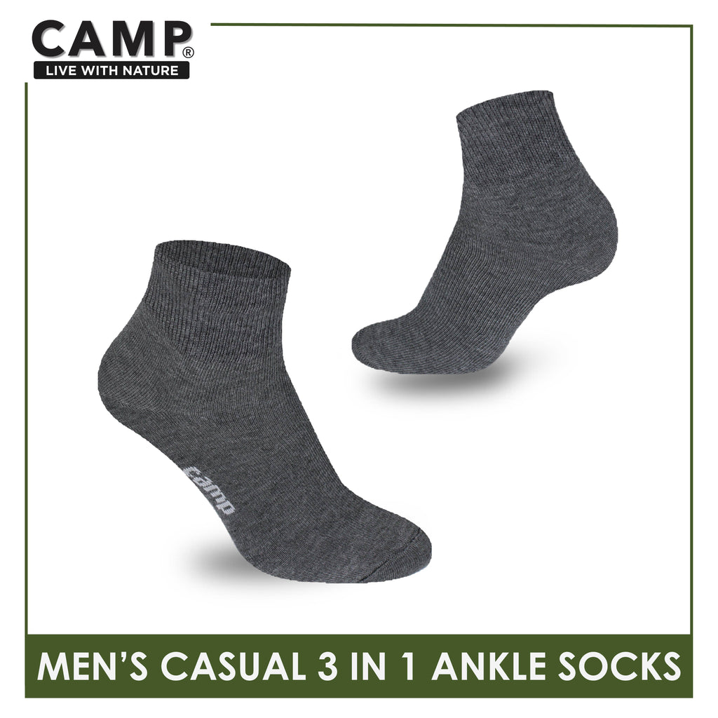 Camp Men's Cotton Lite Thin Casual Ankle Socks 3 pairs in a pack CMC2