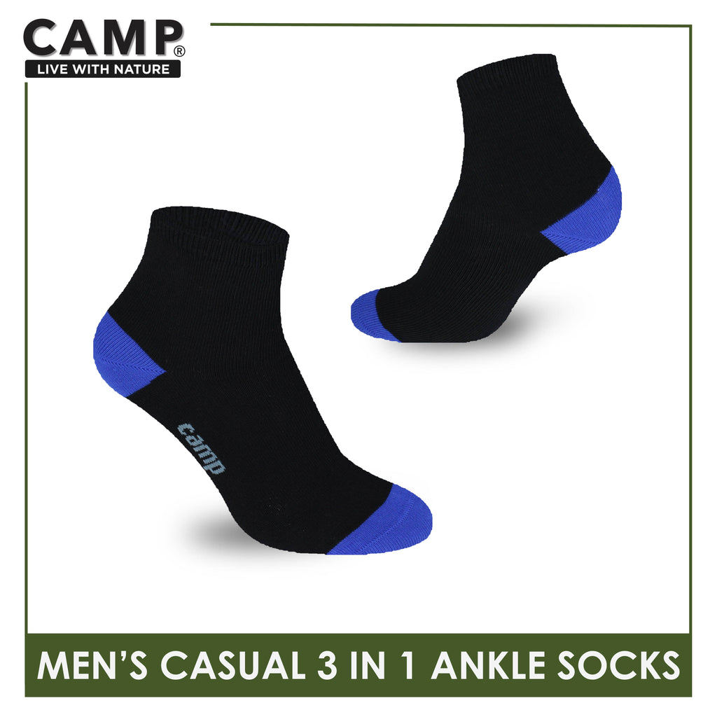 Camp Men's Cotton Lite Thin Casual Ankle Socks 3 pairs in a pack CMC4