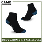 Camp Men's Cotton Lite Thin Casual Ankle Socks 3 pairs in a pack CMC4