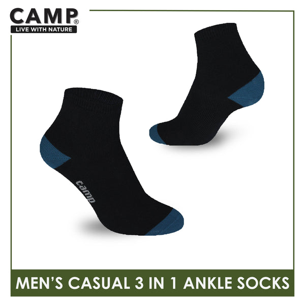 Camp Men's Cotton Lite Casual Ankle Socks 3 pairs in a pack CMC4