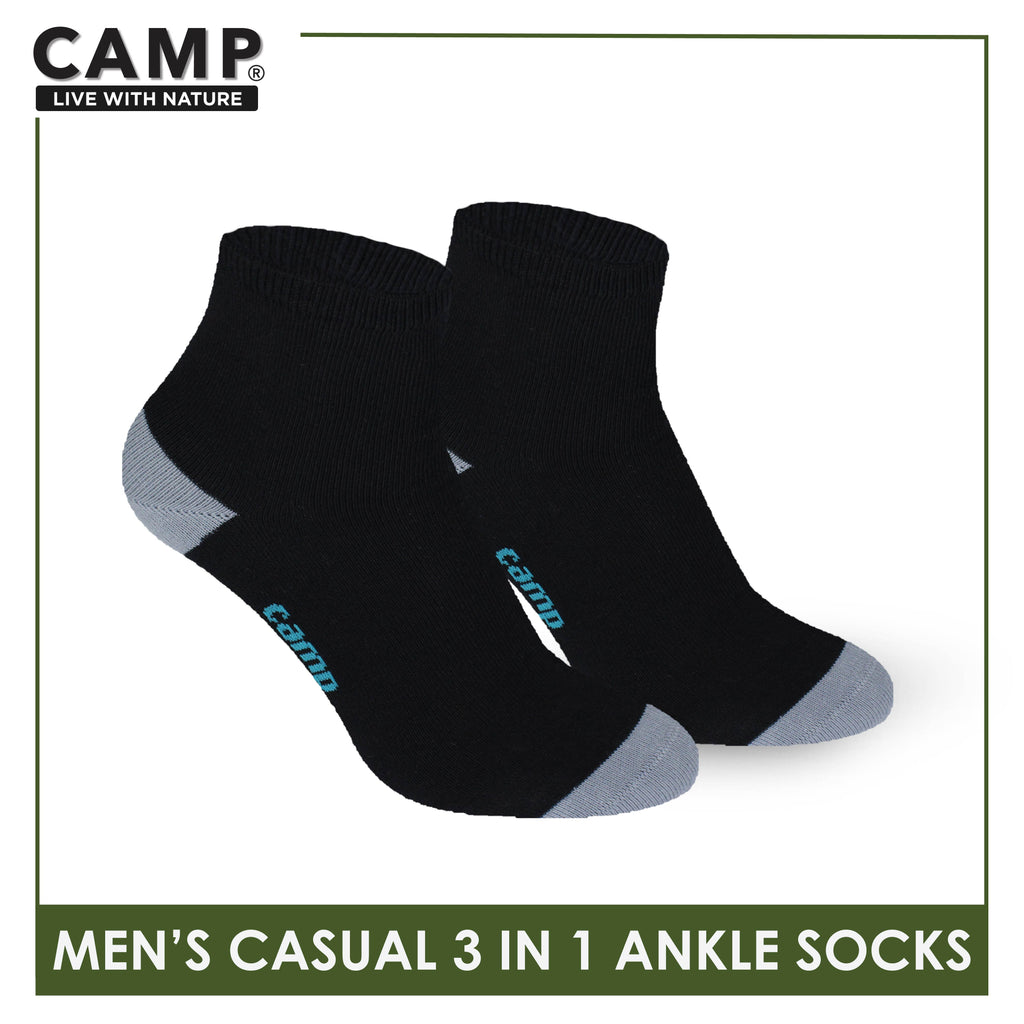 Camp Men's Cotton Lite Thin Casual Ankle Socks 3 pairs in a pack CMC4