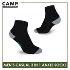 Camp Men's Cotton Lite Thin Casual Ankle Socks 3 pairs in a pack CMC4