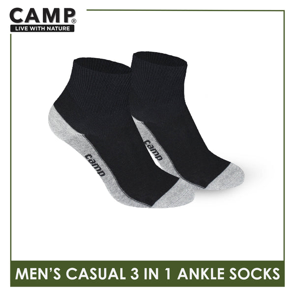 Camp Men's Cotton Lite Casual Ankle Socks 3 pairs in a pack CMC5
