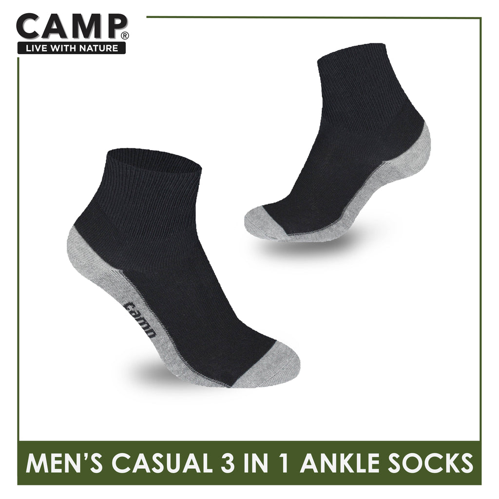 Camp Men's Cotton Lite Thin Casual Ankle Socks 3 pairs in a pack CMC5