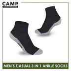 Camp Men's Cotton Lite Thin Casual Ankle Socks 3 pairs in a pack CMC5