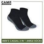 Camp Men's Cotton Lite Thin Casual Ankle Socks 3 pairs in a pack CMC5