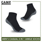 Camp Men's Cotton Lite Thin Casual Ankle Socks 3 pairs in a pack CMC5
