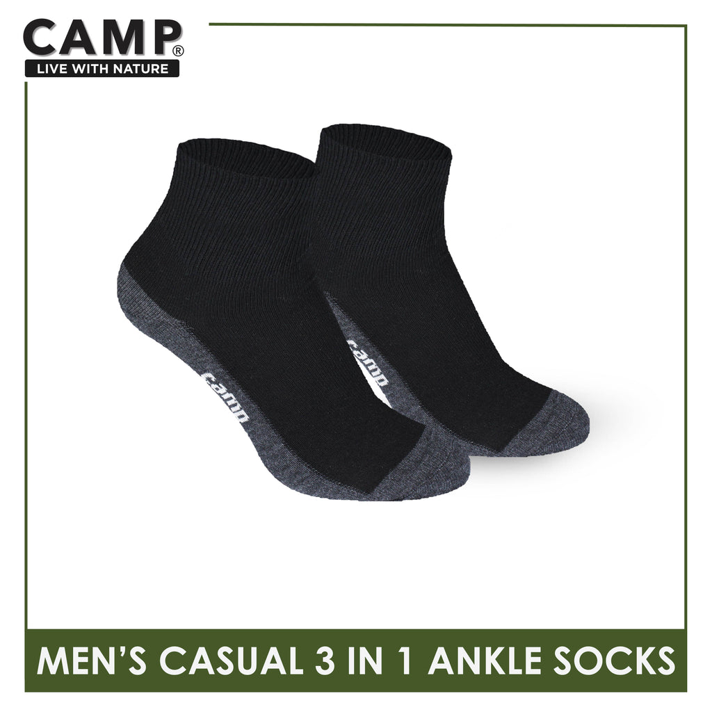 Camp Men's Cotton Lite Thin Casual Ankle Socks 3 pairs in a pack CMC5