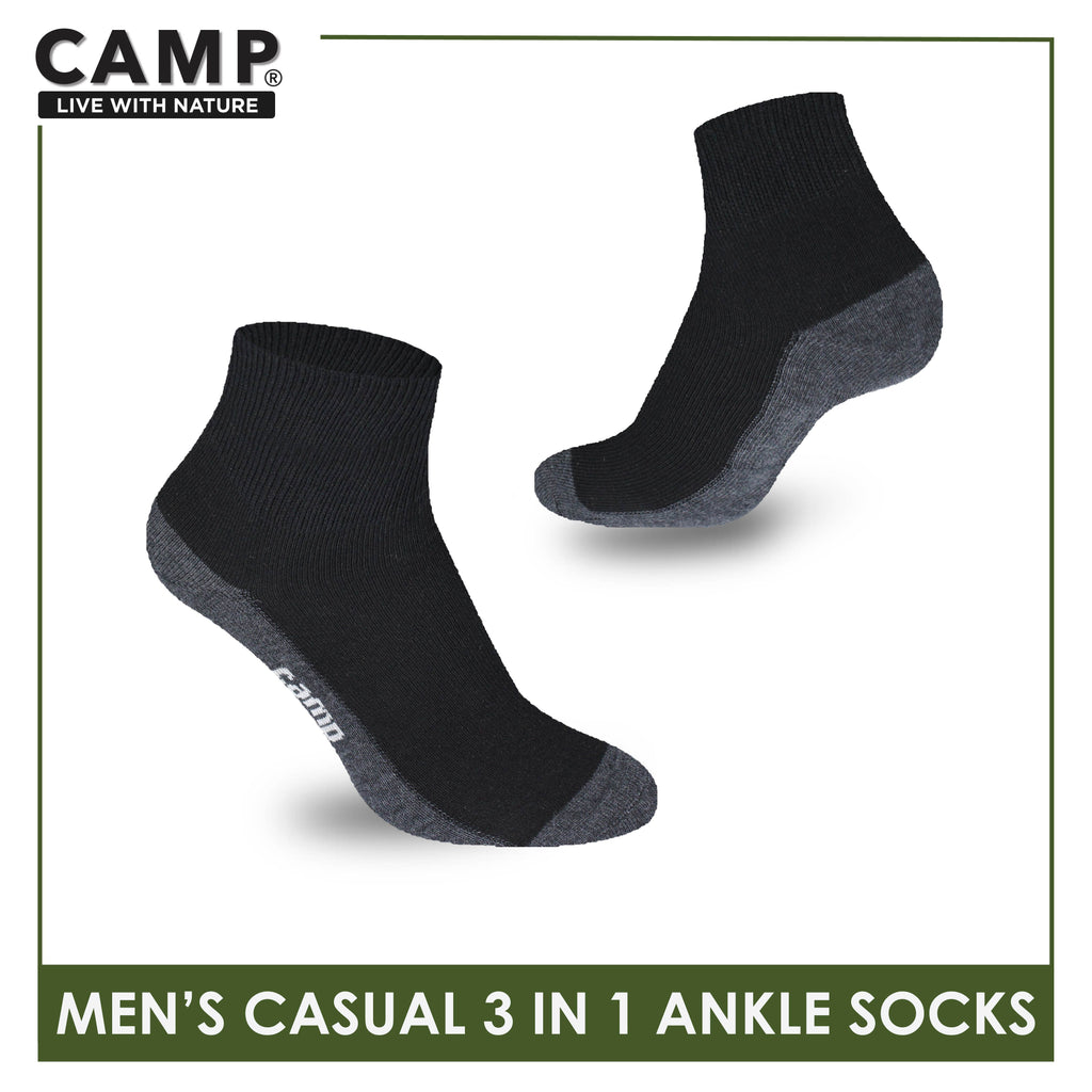 Camp Men's Cotton Lite Thin Casual Ankle Socks 3 pairs in a pack CMC5