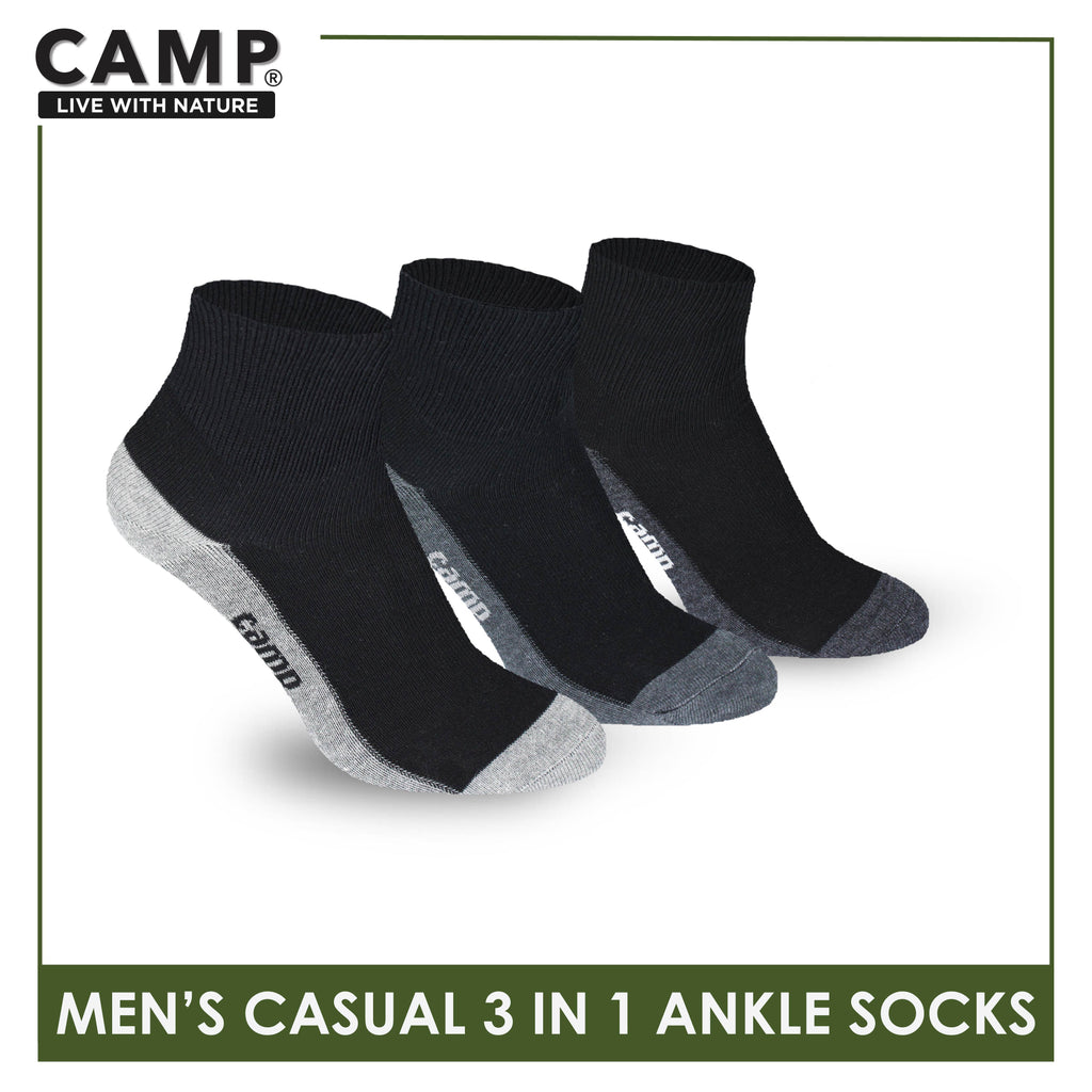 Camp Men's Cotton Lite Thin Casual Ankle Socks 3 pairs in a pack CMC5