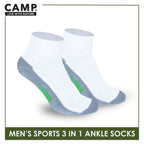 Camp Men's Cotton Thick Sports Ankle Socks 3 pairs in a pack CMS5
