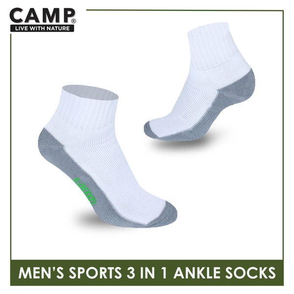 Camp Men's Cotton Thick Sports Ankle Socks 3 pairs in a pack CMS5