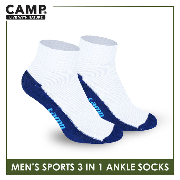 Camp Men's Cotton Thick Sports Ankle Socks 3 pairs in a pack CMS5