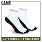 Camp Men's Cotton Thick Sports Ankle Socks 3 pairs in a pack CMS5