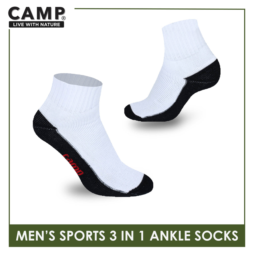 Camp Men's Cotton Thick Sports Ankle Socks 3 pairs in a pack CMS5