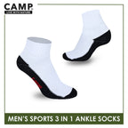 Camp Men's Cotton Thick Sports Ankle Socks 3 pairs in a pack CMS5