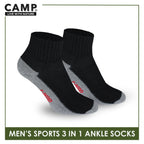 Camp Men's Cotton Thick Sports Ankle Socks 3 pairs in a pack CMS5