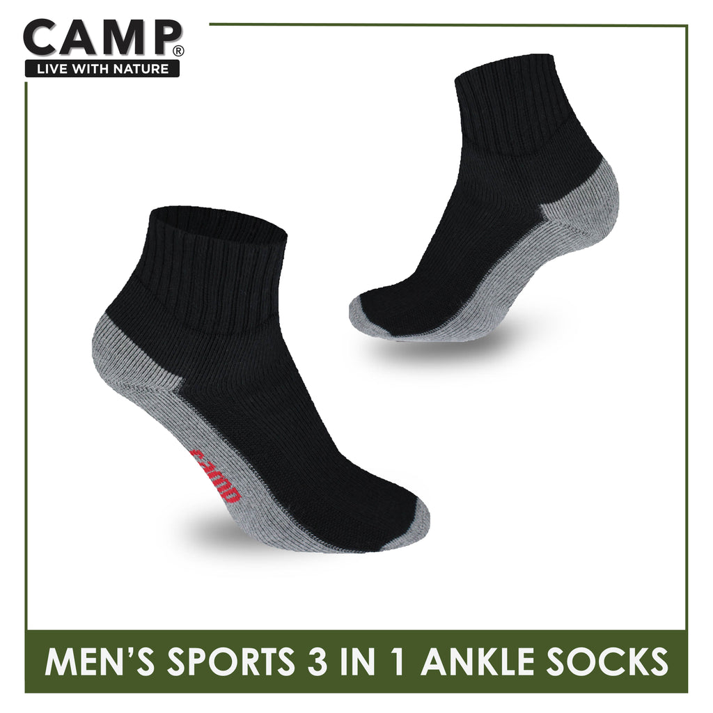 Camp Men's Cotton Thick Sports Ankle Socks 3 pairs in a pack CMS5