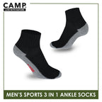 Camp Men's Cotton Thick Sports Ankle Socks 3 pairs in a pack CMS5