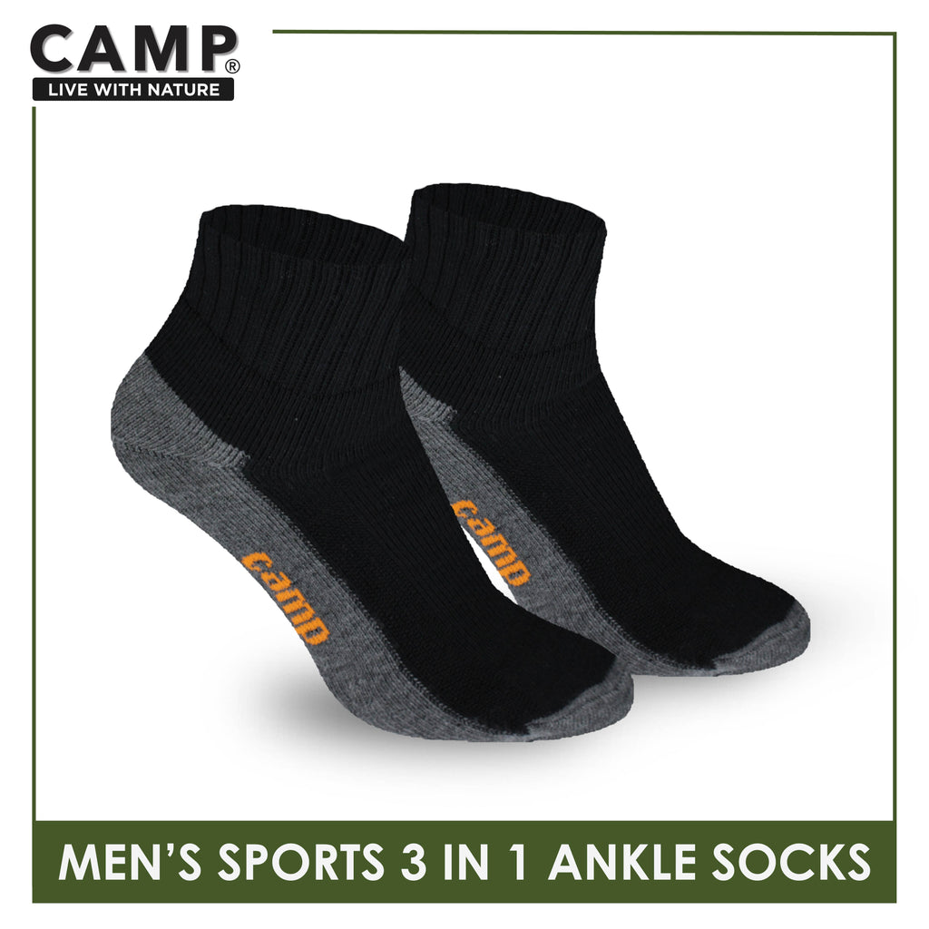 Camp Men's Cotton Thick Sports Ankle Socks 3 pairs in a pack CMS5