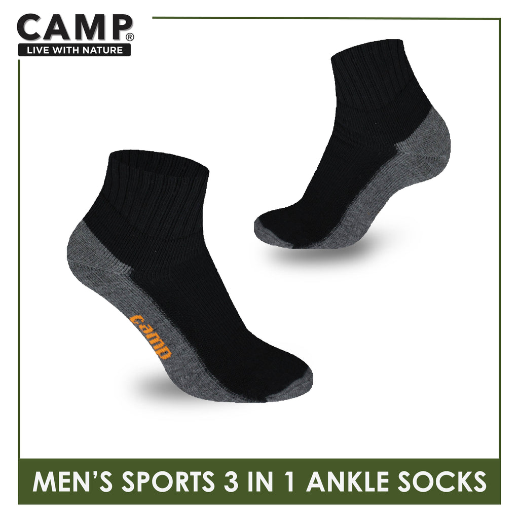 Camp Men's Cotton Thick Sports Ankle Socks 3 pairs in a pack CMS5