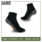 Camp Men's Cotton Thick Sports Ankle Socks 3 pairs in a pack CMS5