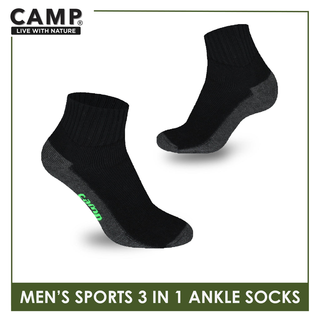 Camp Men's Cotton Thick Sports Ankle Socks 3 pairs in a pack CMS5