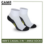 Camp Men's Cotton Lite Thin Casual Ankle Socks 3 pairs in a pack CMC5