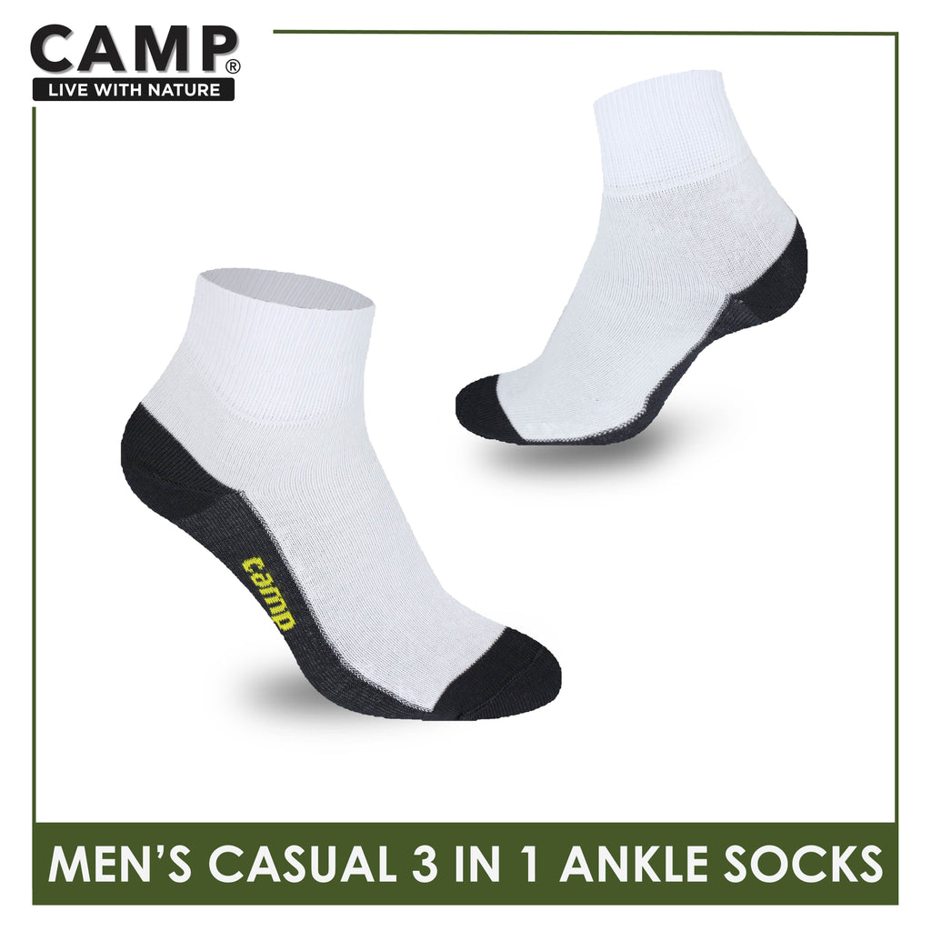 Camp Men's Cotton Lite Thin Casual Ankle Socks 3 pairs in a pack CMC5