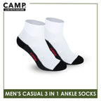 Camp Men's Cotton Lite Thin Casual Ankle Socks 3 pairs in a pack CMC5
