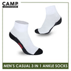 Camp Men's Cotton Lite Thin Casual Ankle Socks 3 pairs in a pack CMC5