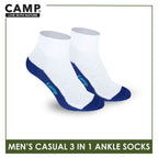 Camp Men's Cotton Lite Thin Casual Ankle Socks 3 pairs in a pack CMC5