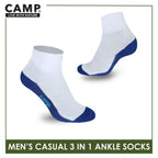 Camp Men's Cotton Lite Thin Casual Ankle Socks 3 pairs in a pack CMC5