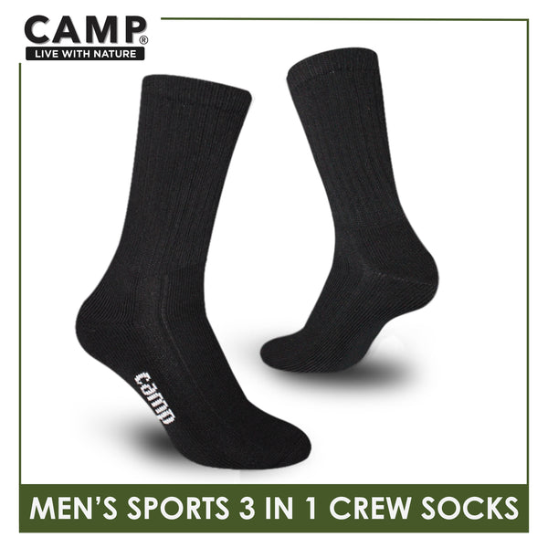 Camp Men's Cotton Thick Sports Crew Socks 3 pairs in a pack CMS3