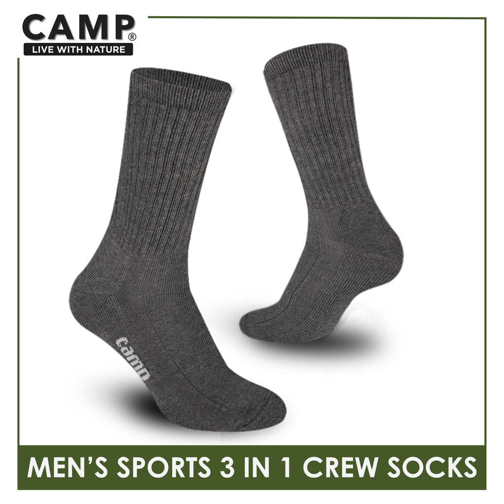 Camp Men's Cotton Thick Sports Crew Socks 3 pairs in a pack CMS3