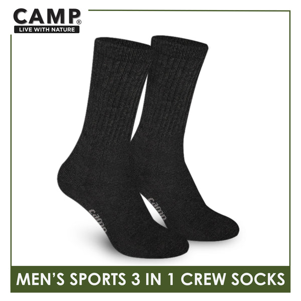 Camp Men's Cotton Thick Sports Crew Socks 3 pairs in a pack CMS3