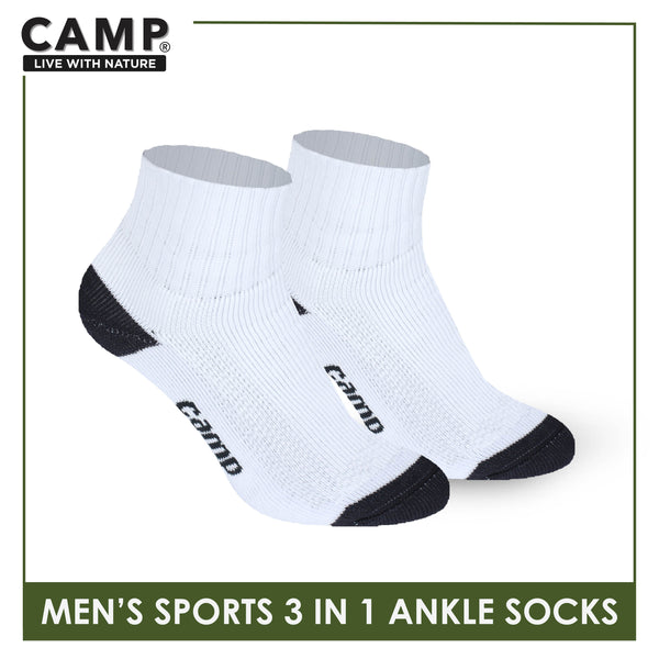 Camp Men's Cotton Thick Sports Ankle Socks 3 pairs in a pack CMS4